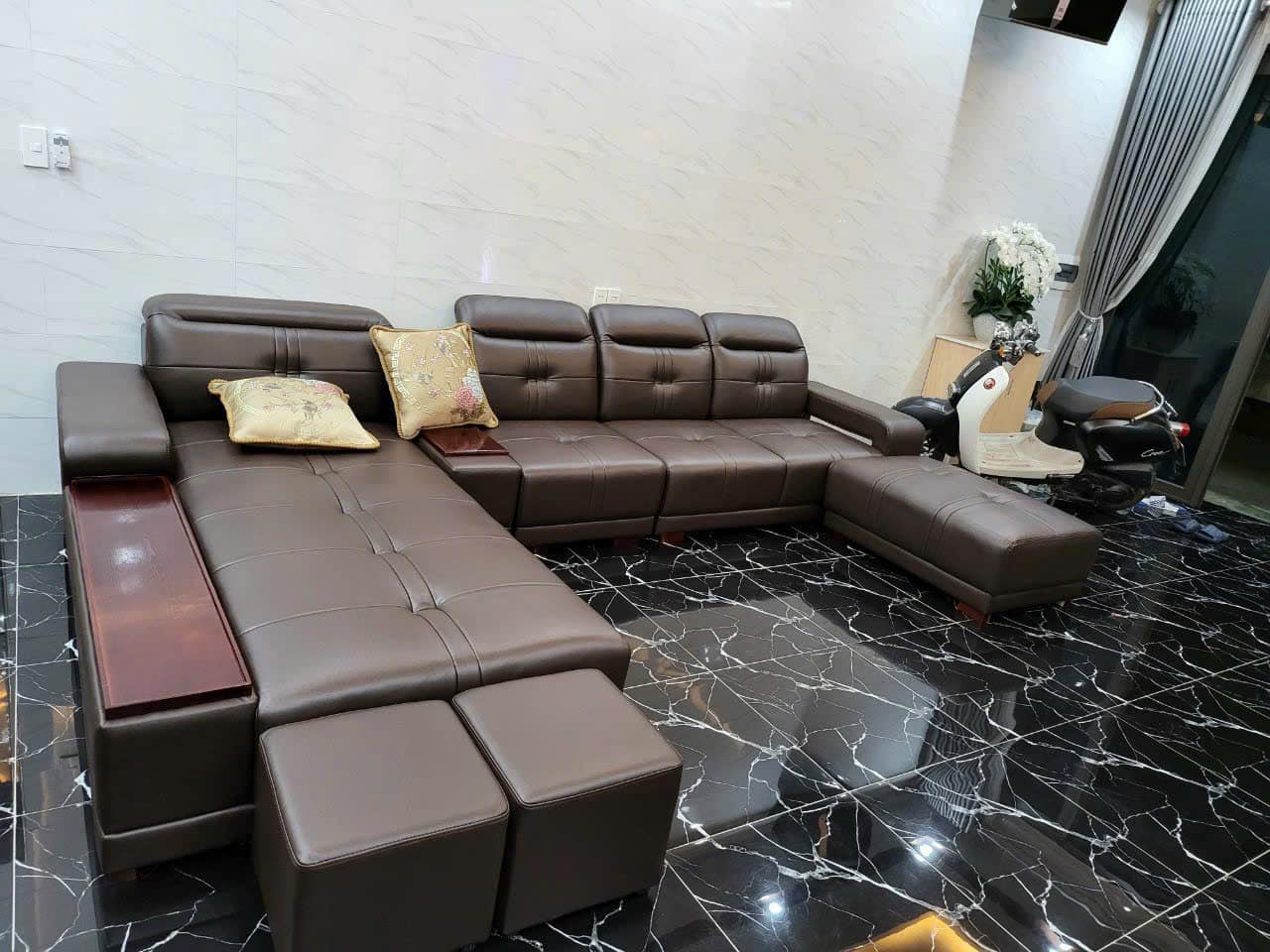 Mẫu ghế sofa da cho phòng khách